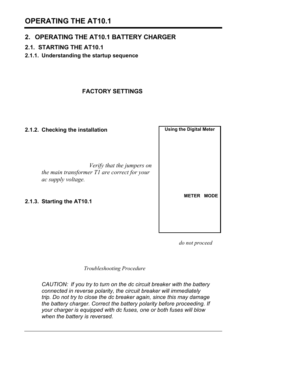 Operating the at10.1 | Exide Technologies Section 94.30 User Manual | Page 28 / 100