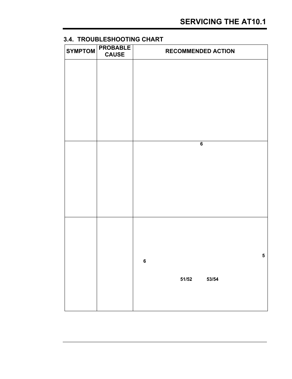 Servicing the at10.1, Troubleshooting chart | Exide Technologies Section 94.30 User Manual | Page 53 / 100