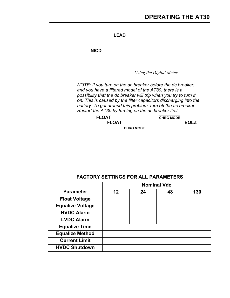 Operating the at30 | Exide Technologies Section 94.40 User Manual | Page 29 / 100