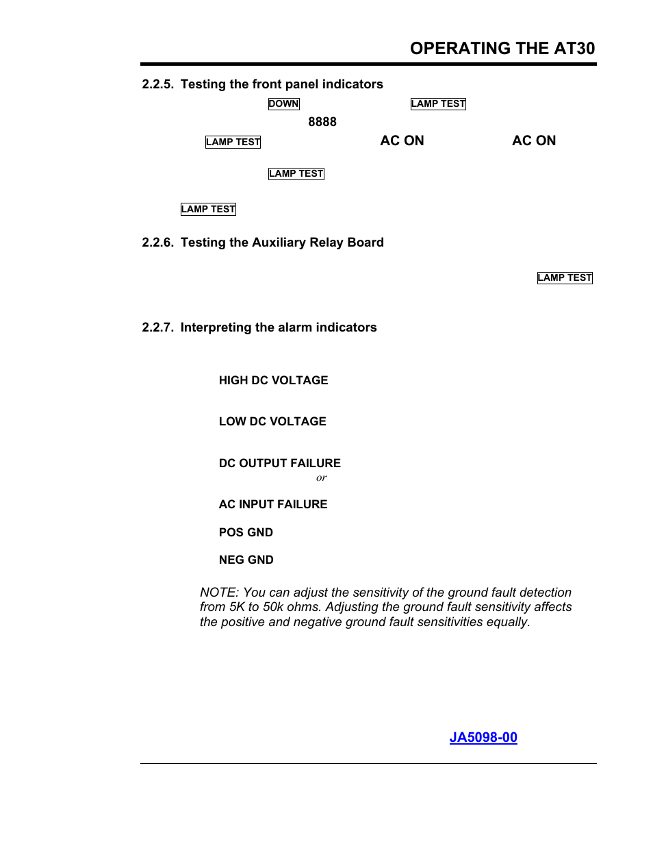 Operating the at30 | Exide Technologies Section 94.40 User Manual | Page 33 / 100