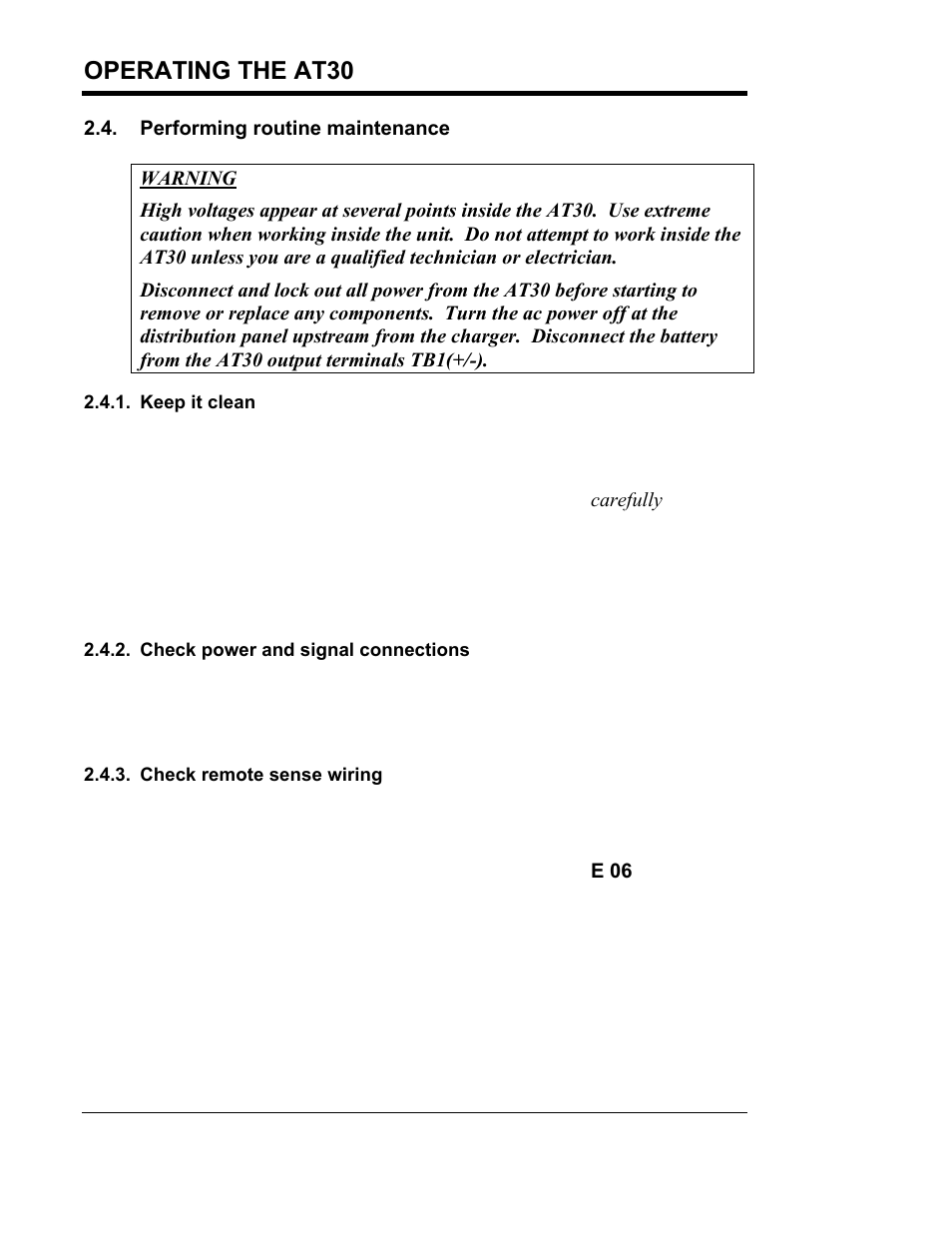 Operating the at30 | Exide Technologies Section 94.40 User Manual | Page 44 / 100