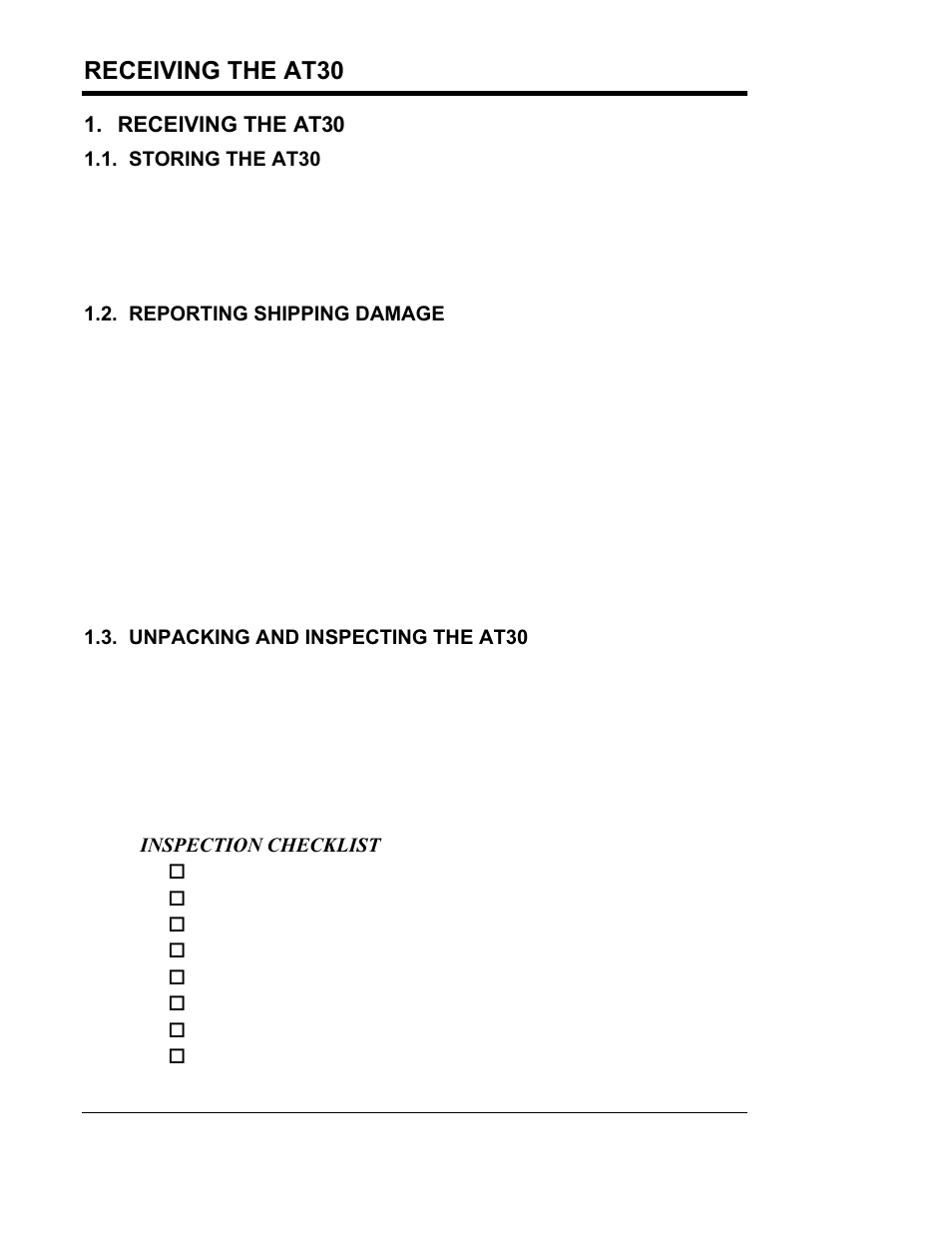 Receiving the at30 | Exide Technologies Section 94.40 User Manual | Page 6 / 100