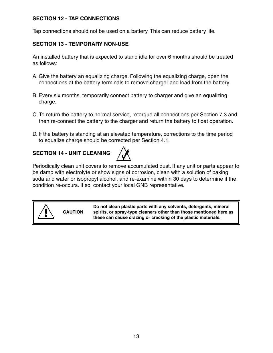 Exide Technologies Section 95.10 User Manual | Page 16 / 18