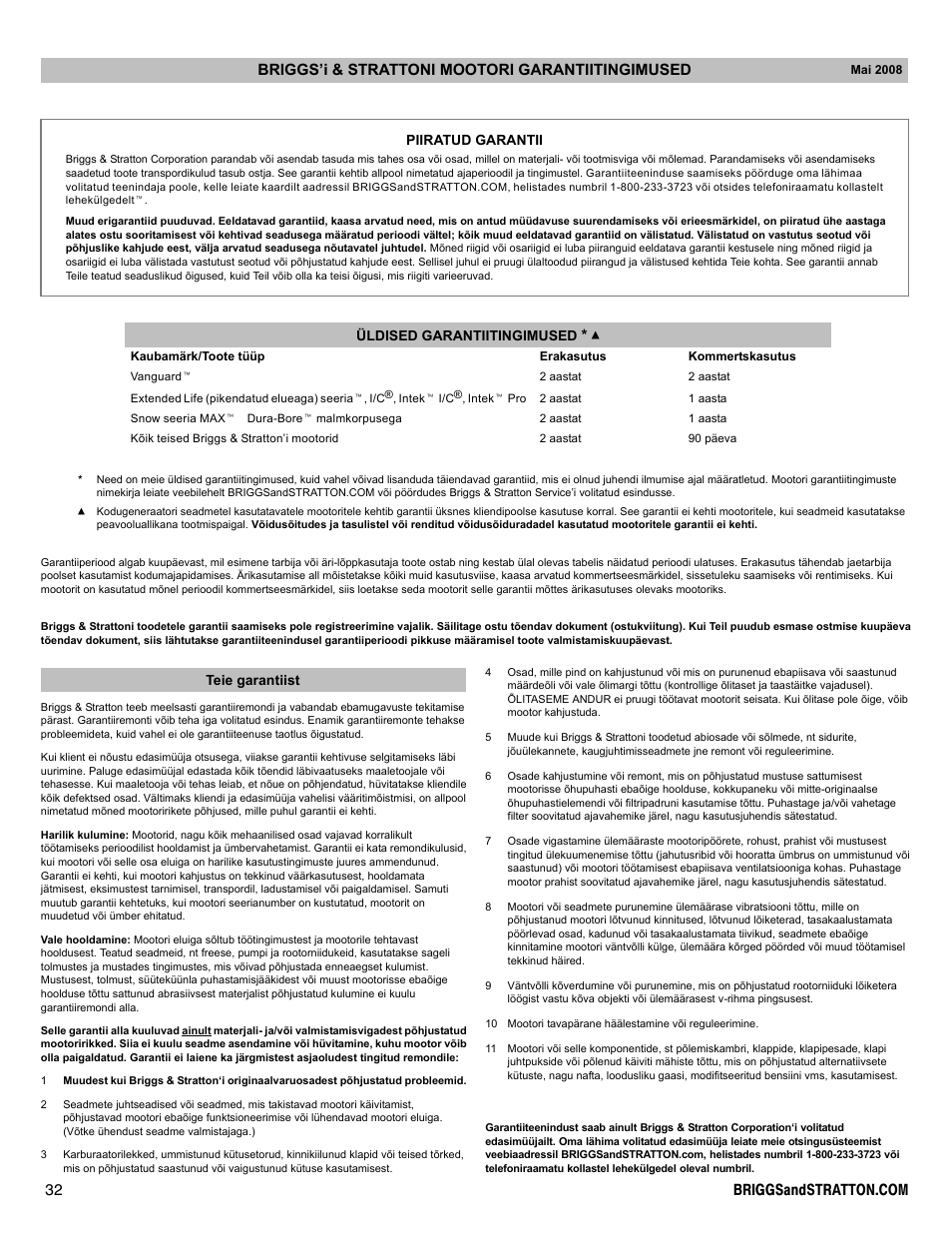 Briggs & Stratton DOV 100000 User Manual | Page 32 / 92