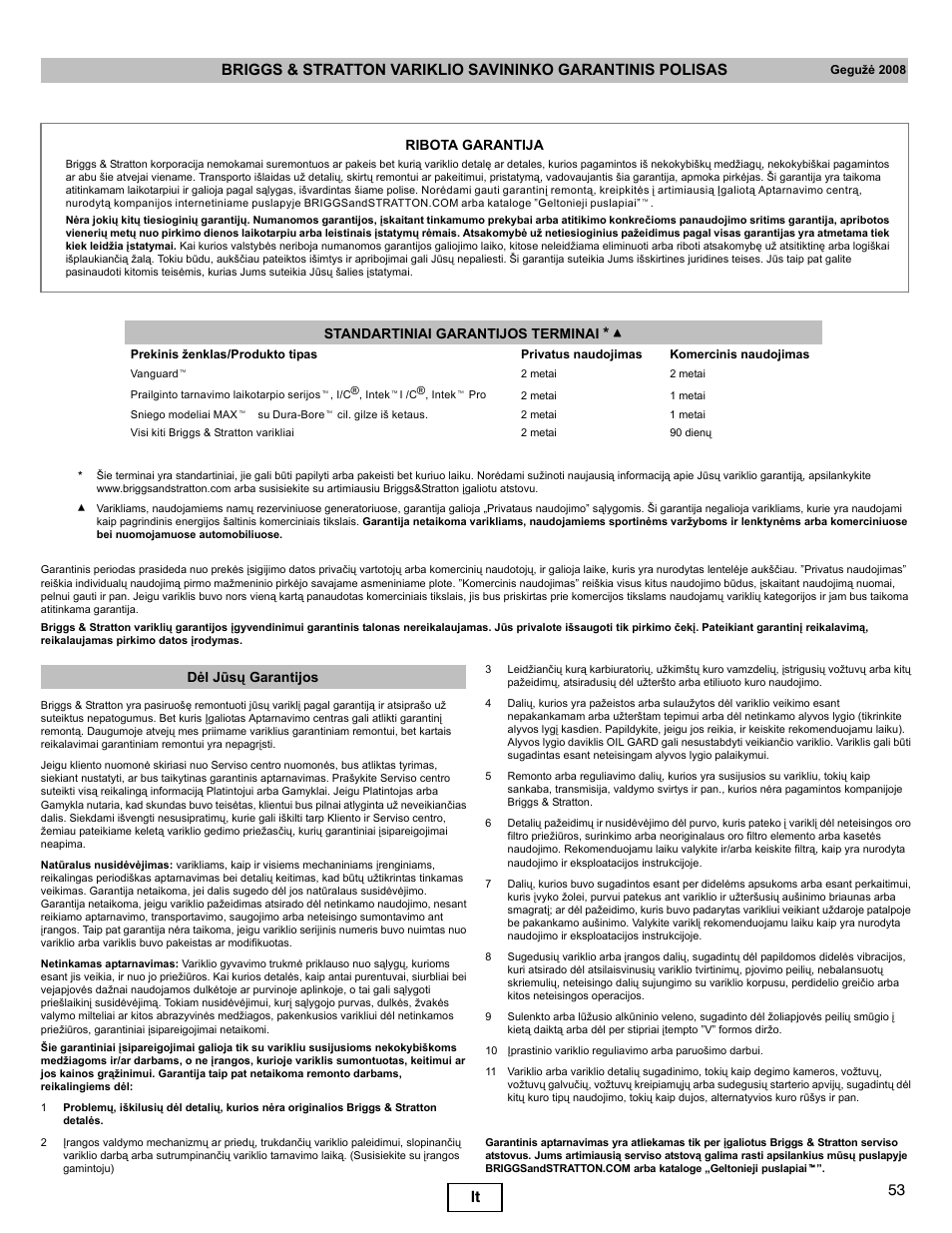 Briggs & Stratton DOV 100000 User Manual | Page 53 / 92
