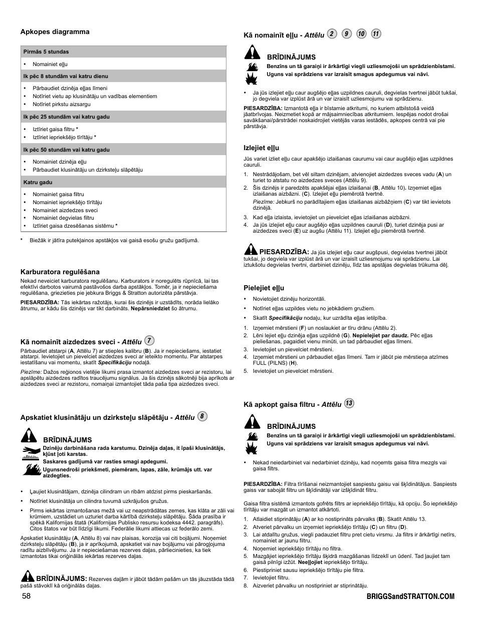 Briggs & Stratton DOV 100000 User Manual | Page 58 / 92