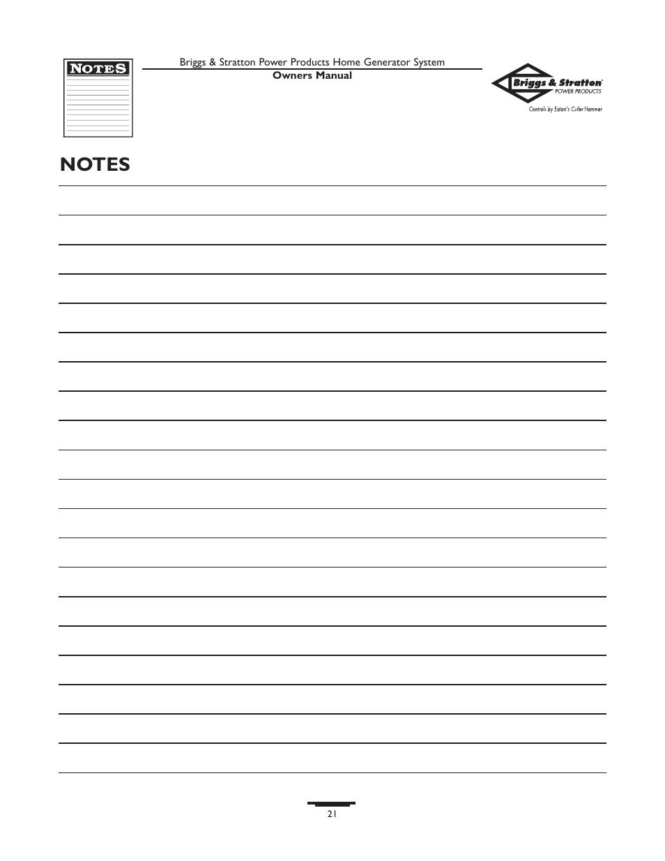Briggs & Stratton 190839GS User Manual | Page 21 / 72