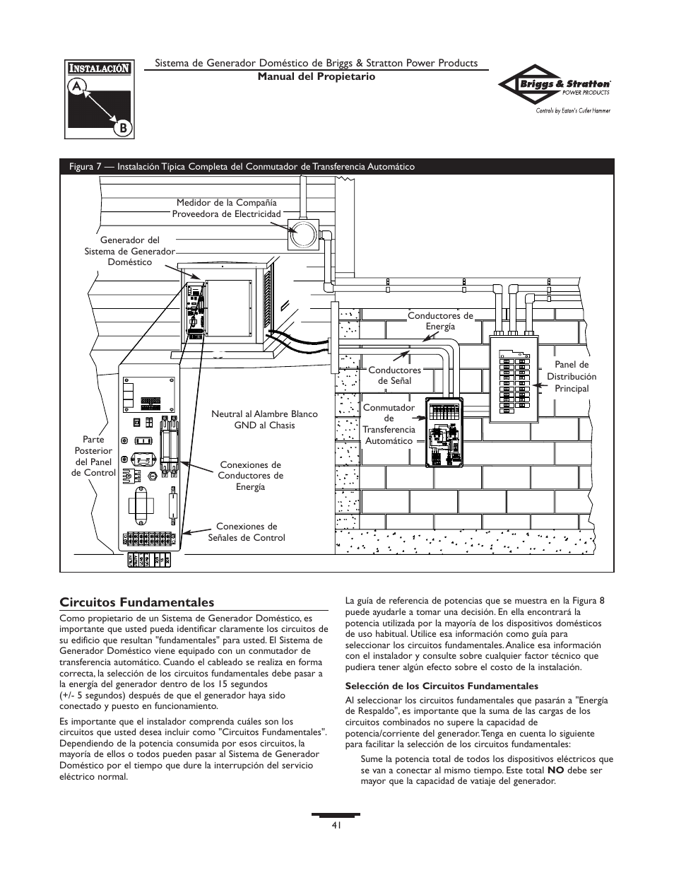 Circuitos fundamentales | Briggs & Stratton 190839GS User Manual | Page 41 / 72