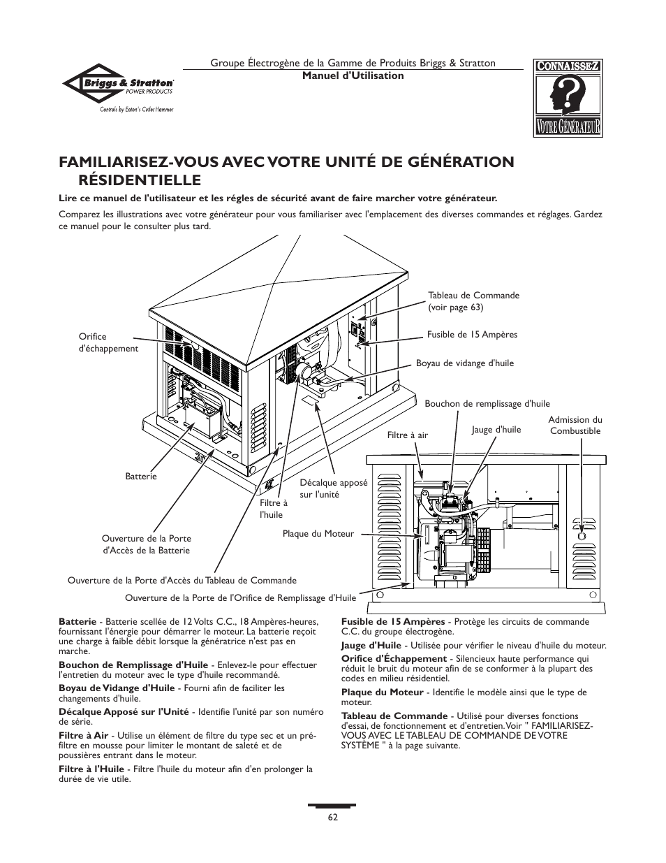 Briggs & Stratton 190839GS User Manual | Page 62 / 72