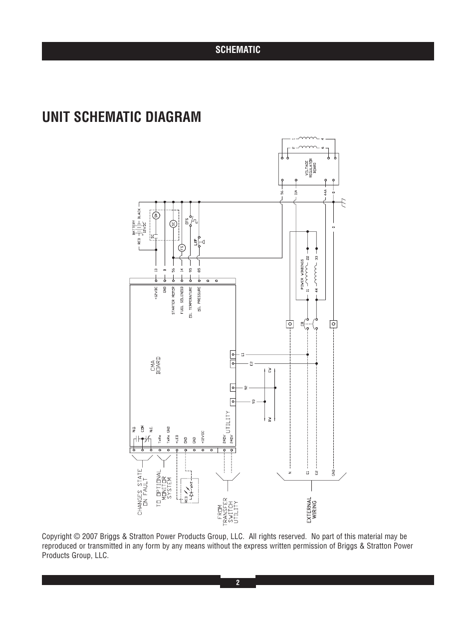 Unit schematic diagram | Briggs & Stratton 40211 User Manual | Page 2 / 12
