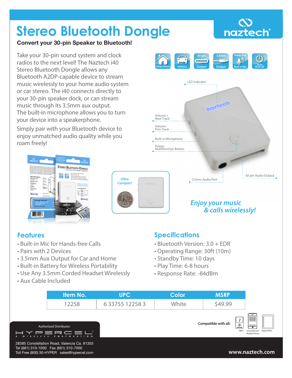 Hypercel i40-12258 User Manual | 1 page