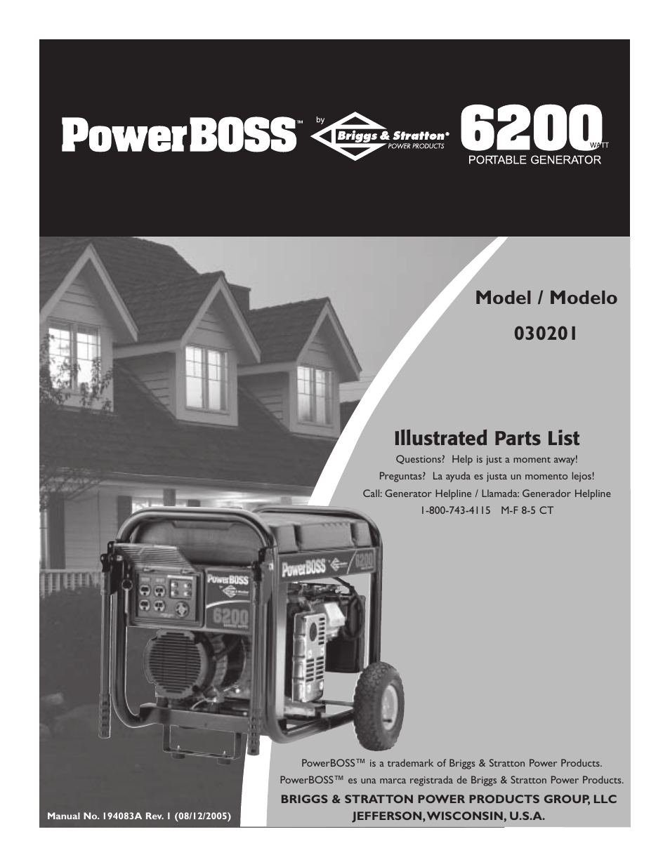 Briggs & Stratton PowerBoss 30201 User Manual | 6 pages