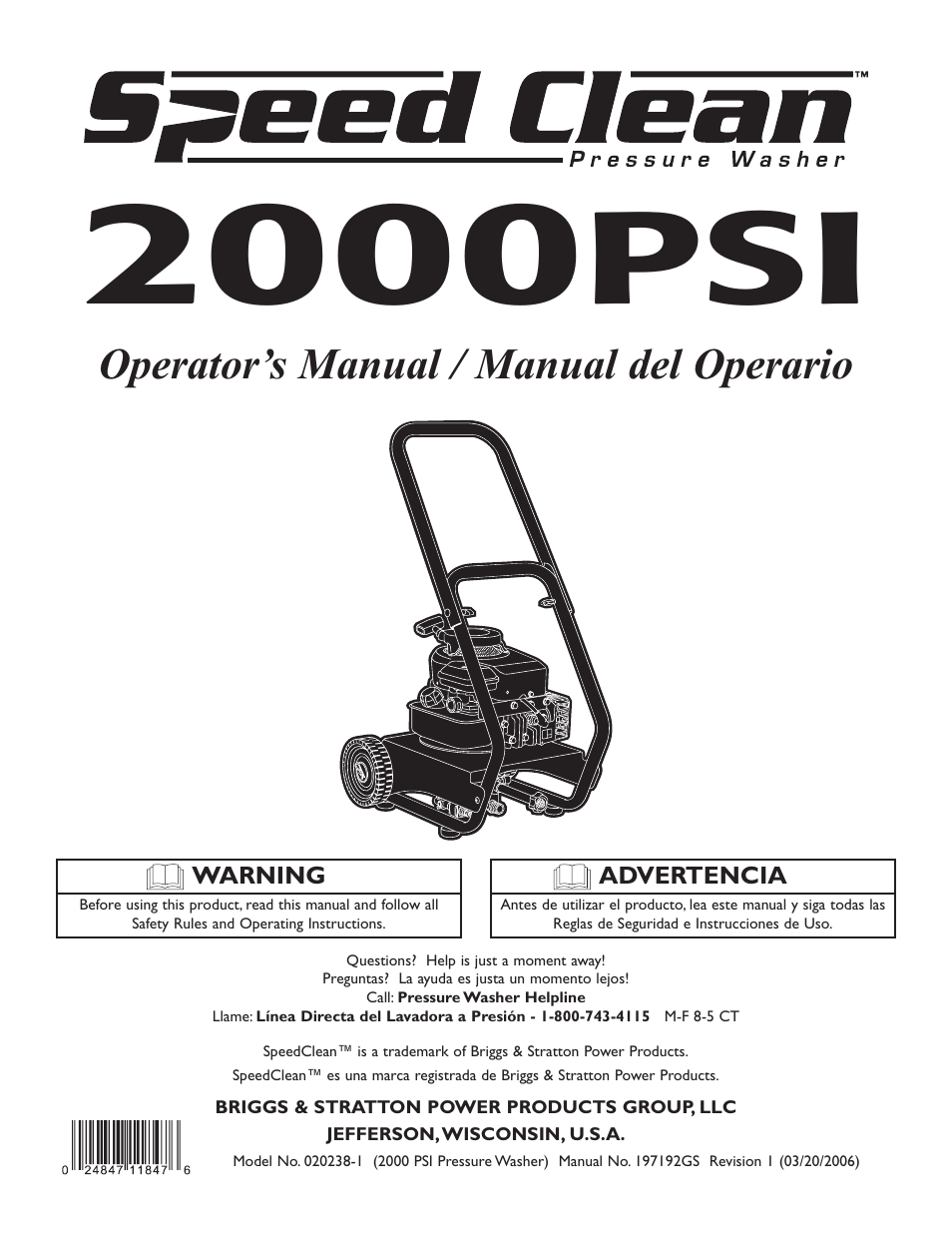 Briggs & Stratton 020238-0 User Manual | 36 pages