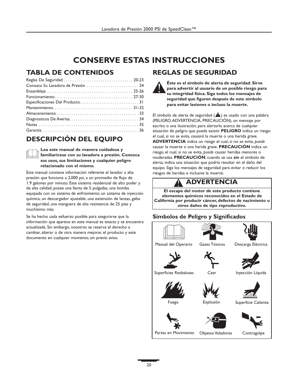 Briggs & Stratton 020238-0 User Manual | Page 20 / 36