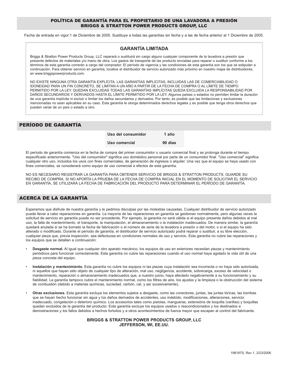 Briggs & Stratton 020238-0 User Manual | Page 36 / 36