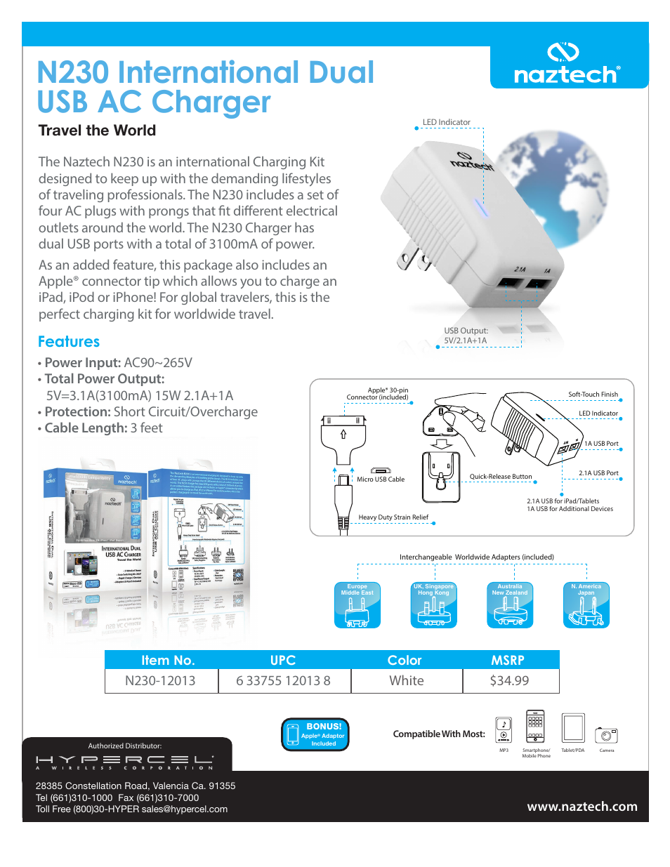 Hypercel N230-12013 User Manual | 1 page