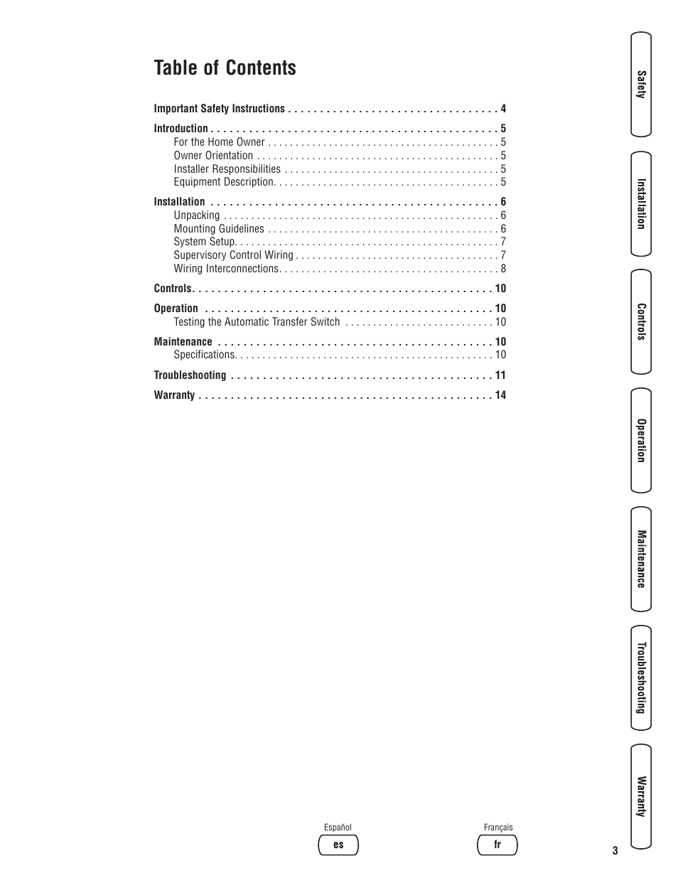 Briggs & Stratton 100 Amp Automatic Transfer Switch User Manual | Page 3 / 40