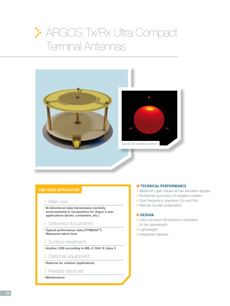 ORBIT FR ARGOS Tx, Rx Ultra Compact Terminal Antennas User Manual | 2 pages