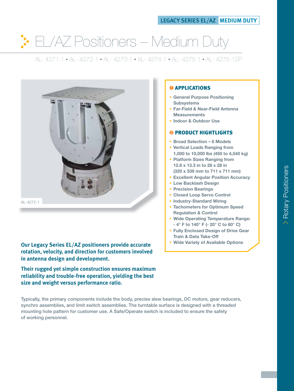 ORBIT FR EL, AZ Positioners: Medium Duty User Manual | 4 pages