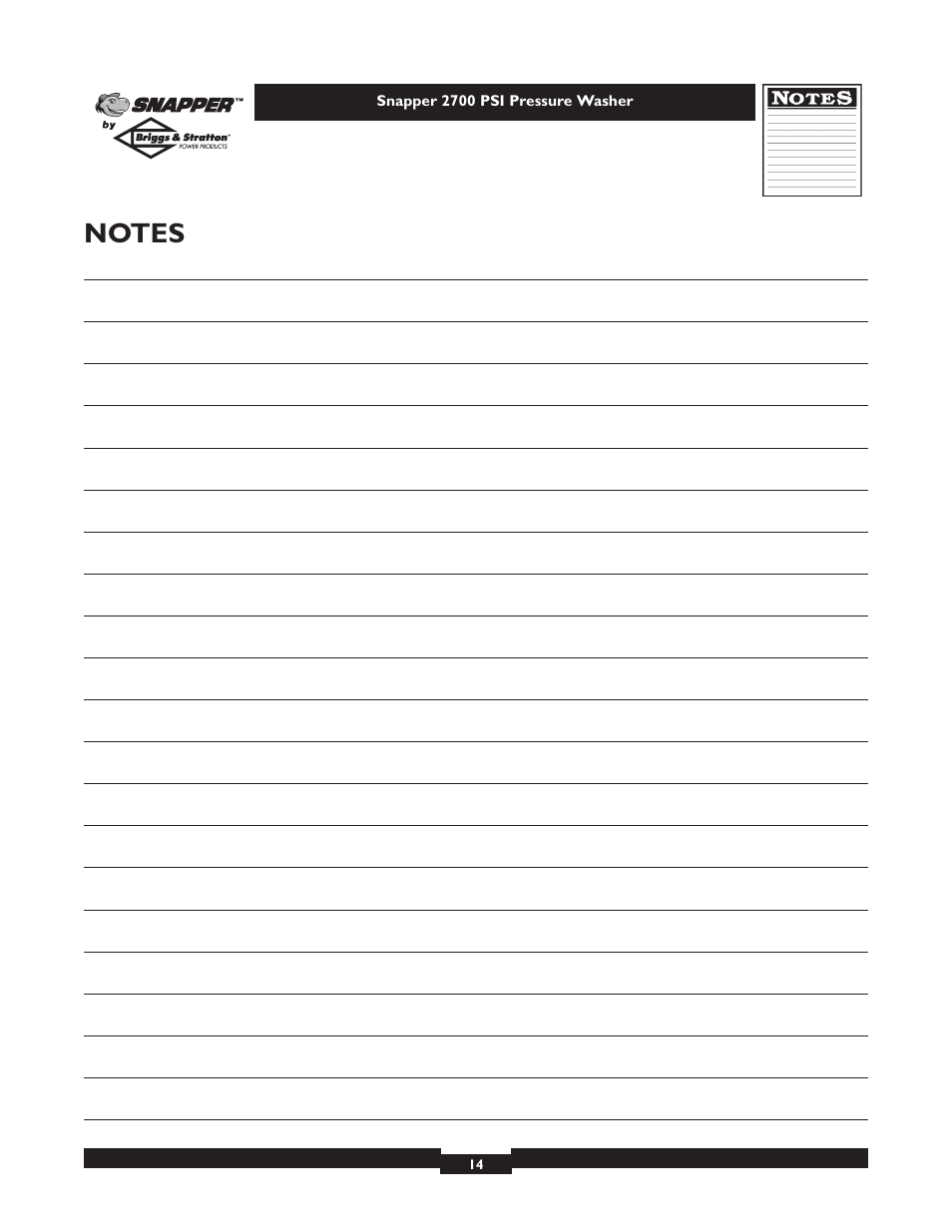 Briggs & Stratton 2700PSI User Manual | Page 14 / 24
