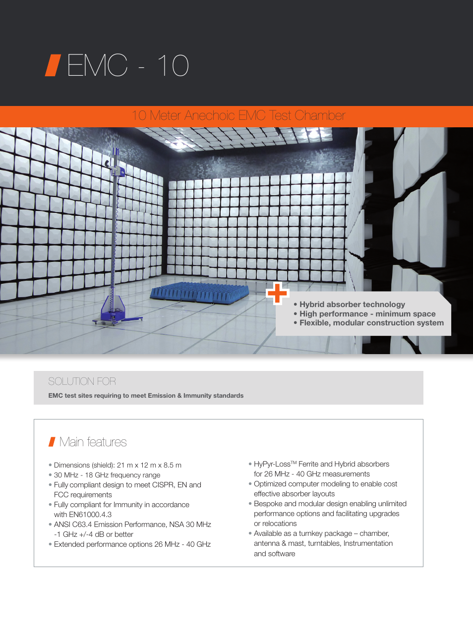 ORBIT FR EMC-10 Anechoic Chamber User Manual | 4 pages