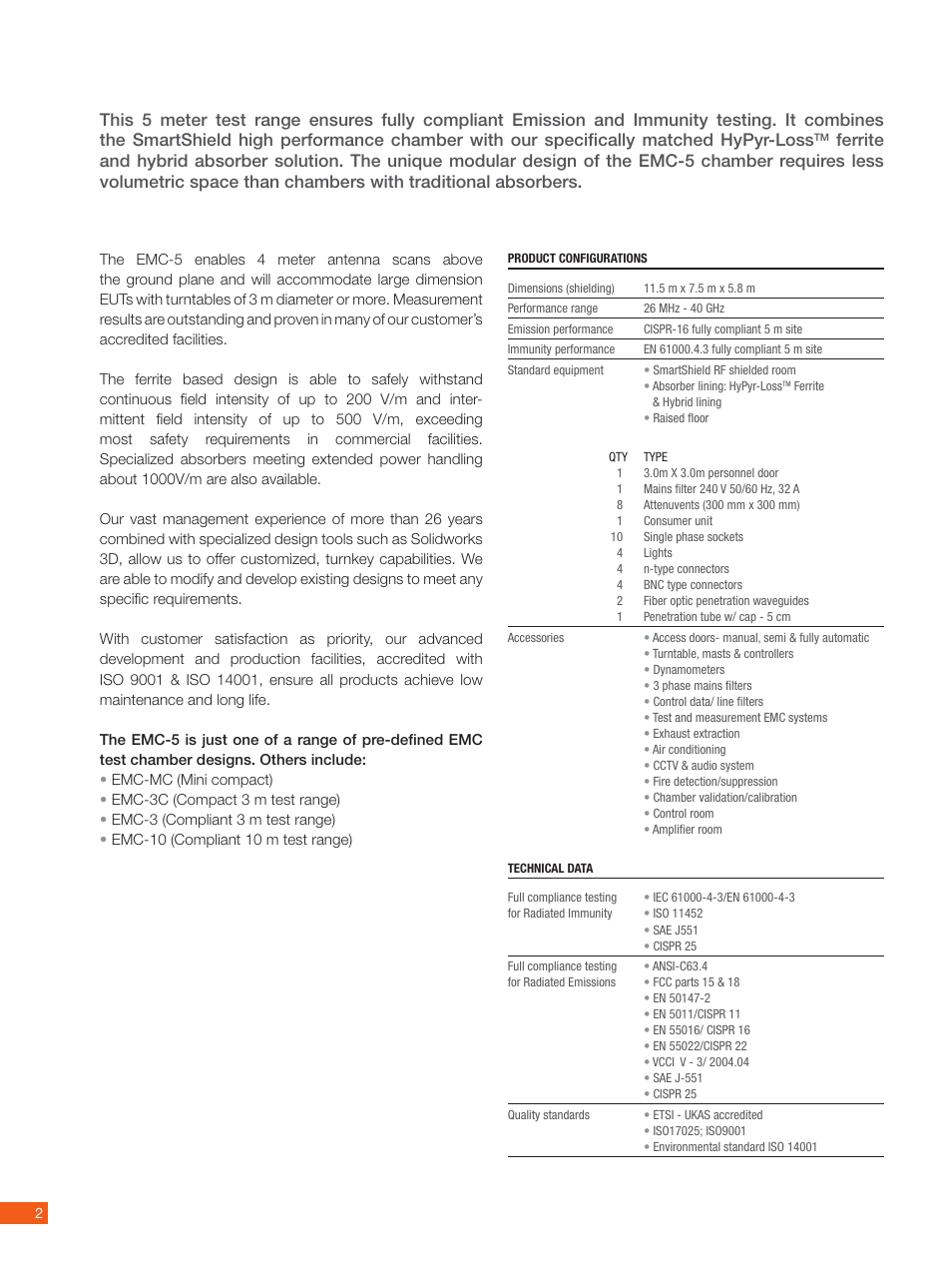 ORBIT FR EMC-5 Anechoic Chamber User Manual | Page 2 / 4