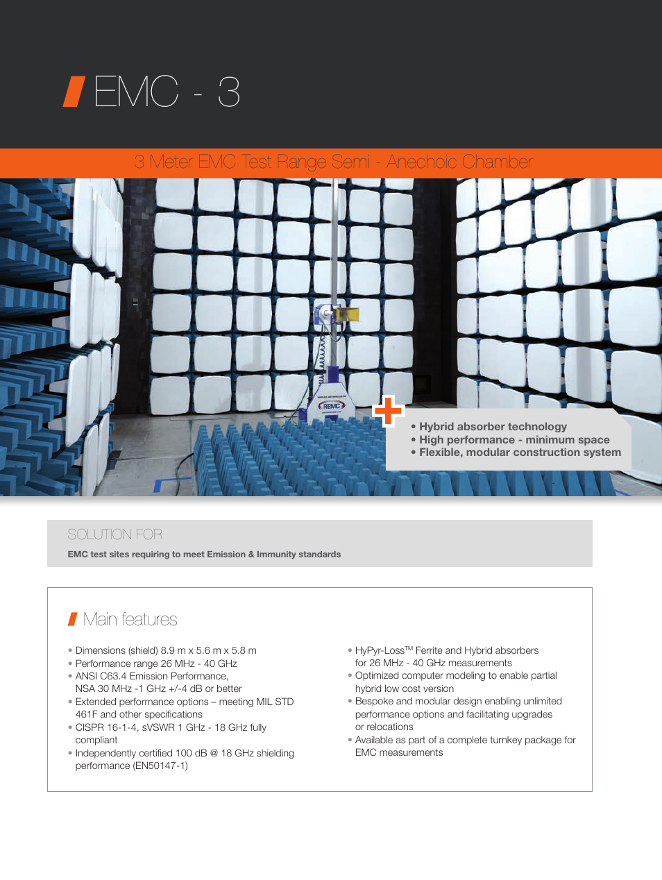 ORBIT FR EMC-3 Anechoic Chamber User Manual | 4 pages