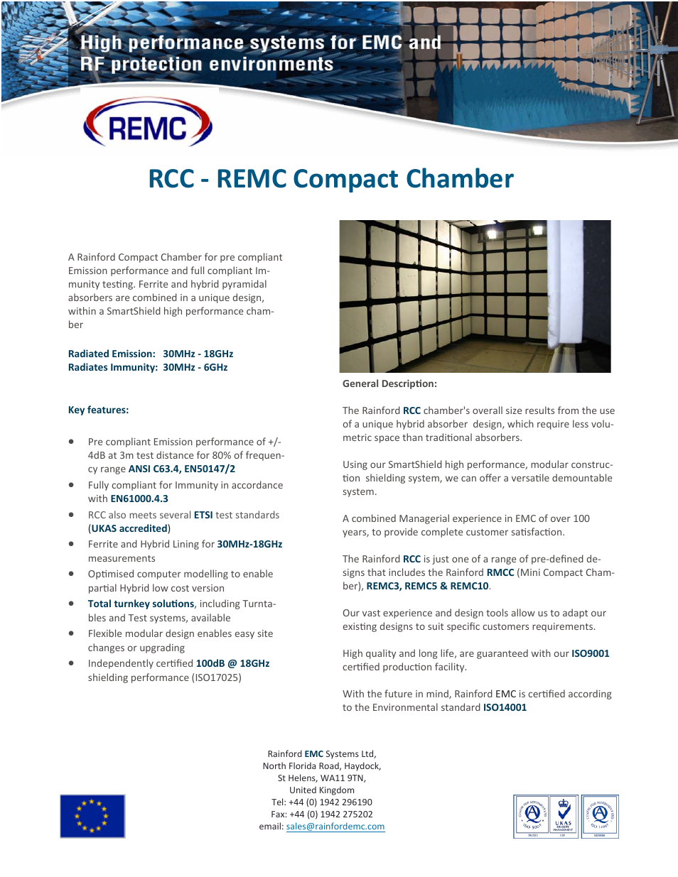 ORBIT FR EMC-3C Compact Chamber User Manual | 2 pages