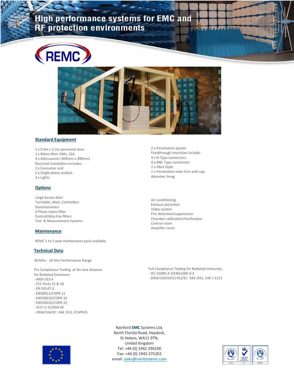 Your | ORBIT FR EMC-3C Compact Chamber User Manual | Page 2 / 2