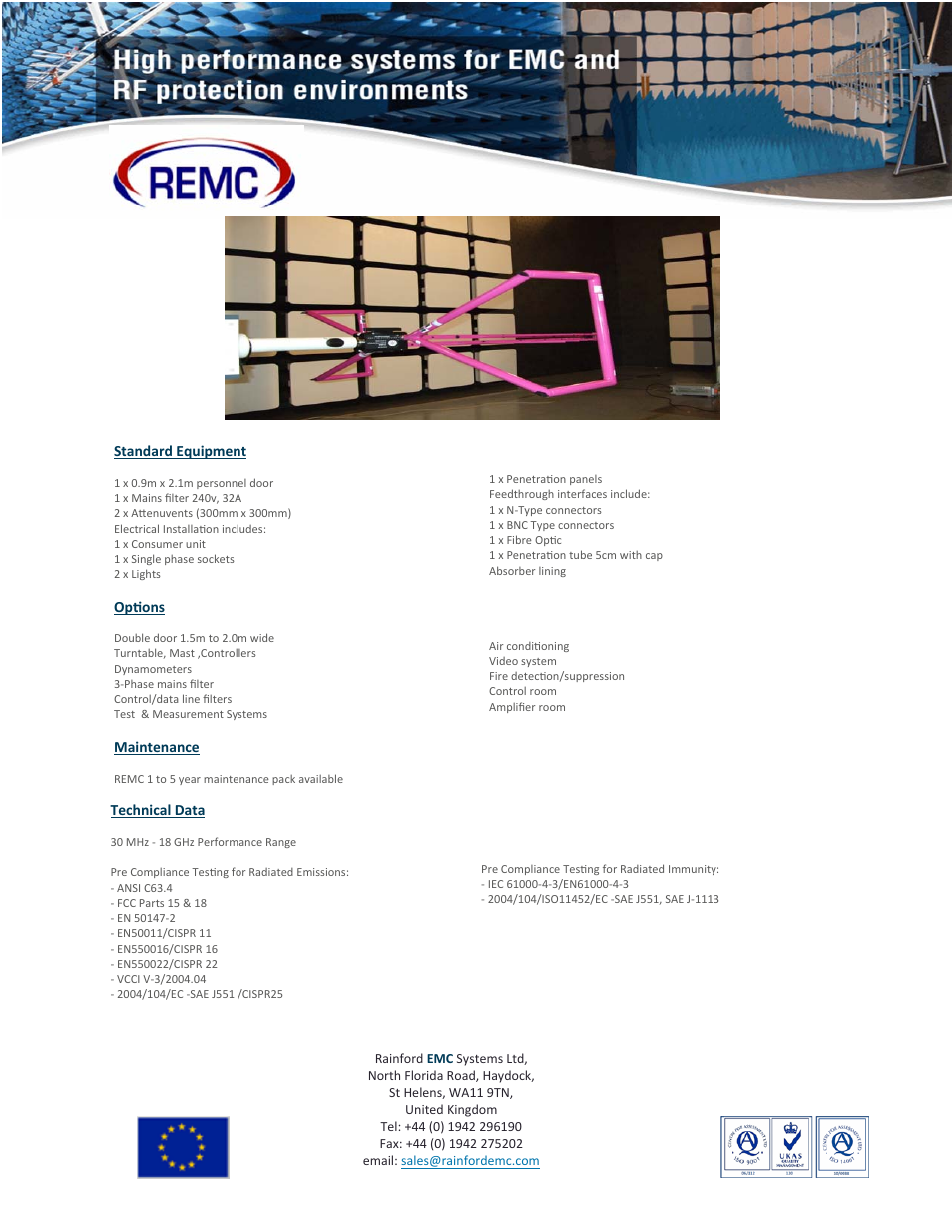 Your part | ORBIT FR EMC-MC Mini Compact Chamber User Manual | Page 2 / 2