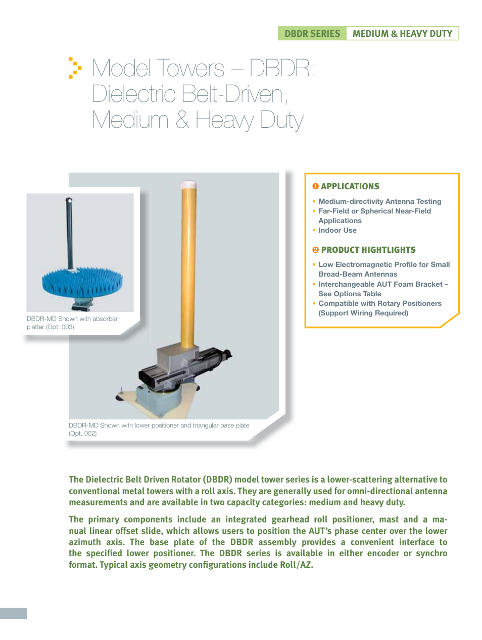 ORBIT FR Dielectric Belt Driven Model Towers: DBDR Series User Manual | 4 pages