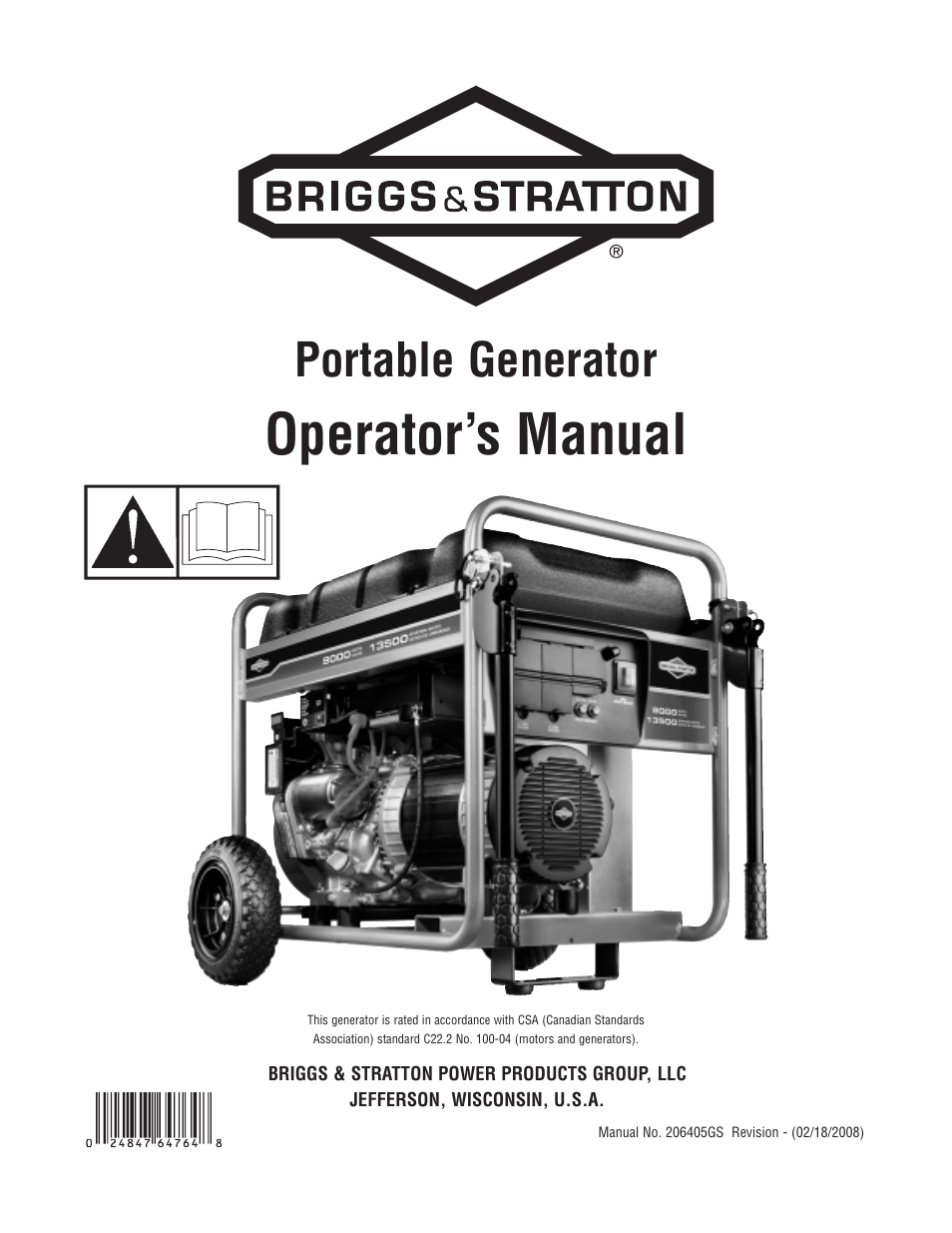 Briggs & Stratton 206405GS User Manual | 52 pages