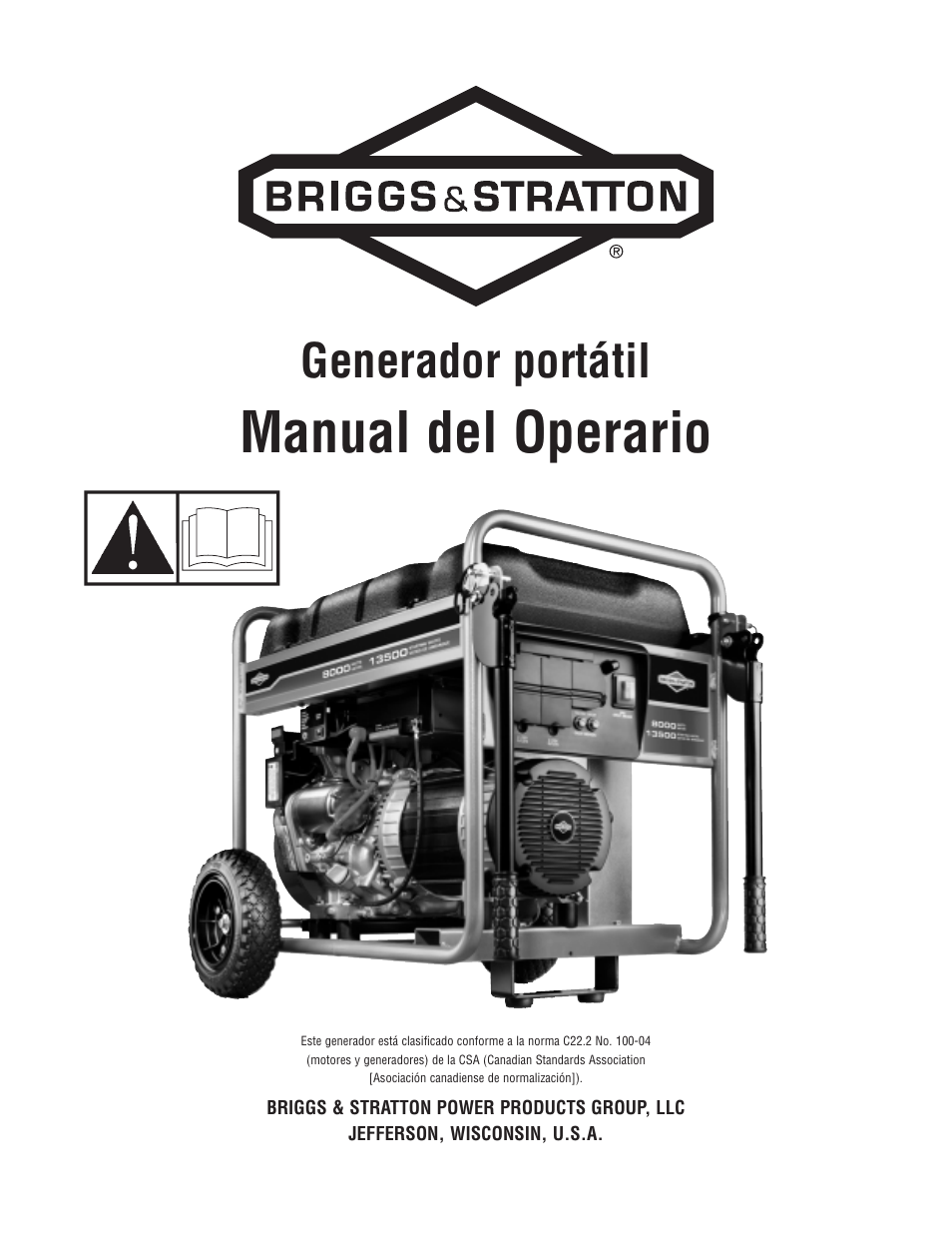 Manual del operario, Generador portátil | Briggs & Stratton 206405GS User Manual | Page 27 / 52