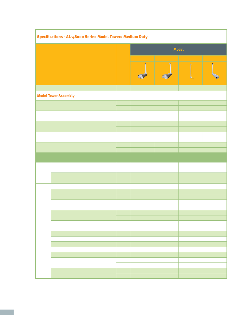 ORBIT FR Medium Duty Model Towers: AL-48000 Series User Manual | Page 3 / 4