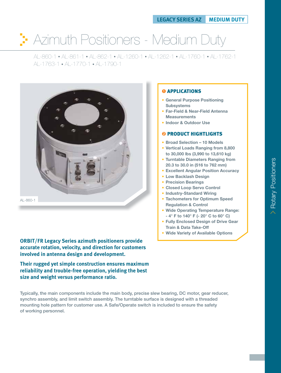 ORBIT FR Azimuth Positioners: Medium Duty User Manual | 4 pages