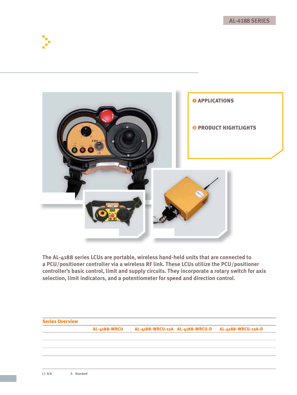 ORBIT FR Local Control Units (LCUs), Wireless: AL-4188-WRCU-D User Manual | 3 pages