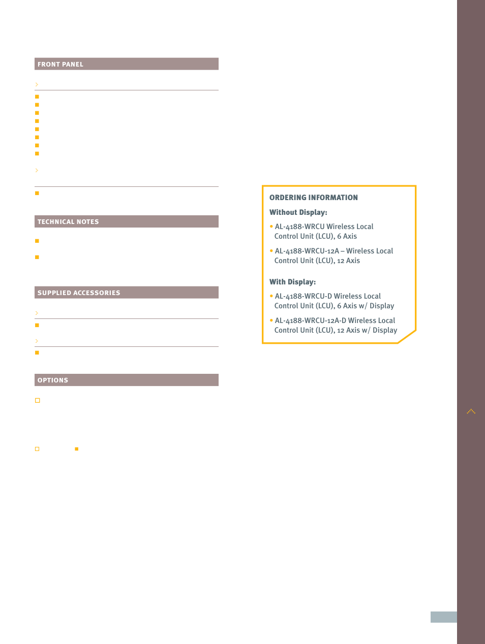 Positioner contr ollers, pcus & lcus | ORBIT FR Local Control Units (LCUs), Wireless: AL-4188-WRCU-D User Manual | Page 2 / 3