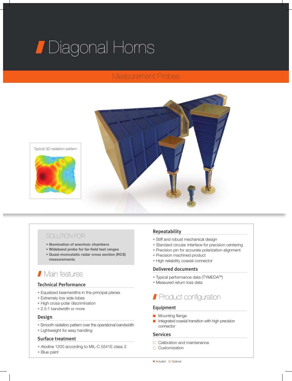 ORBIT FR Diagonal horns User Manual | 4 pages