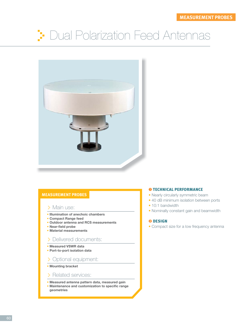 ORBIT FR Dual polarization feed antennas User Manual | 2 pages