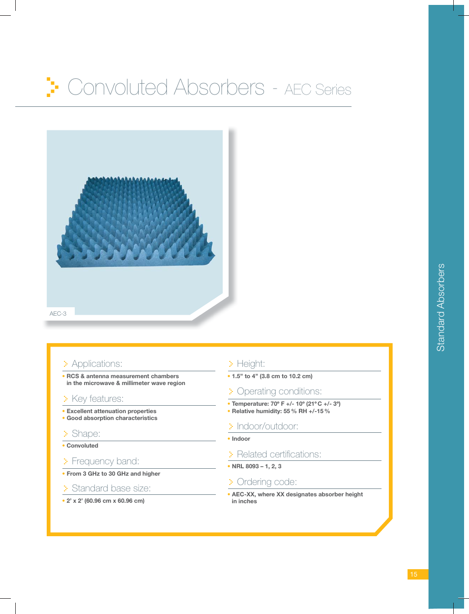 ORBIT FR Convoluted Absorbers - AEC Series User Manual | 2 pages