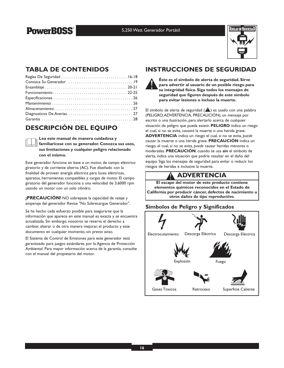 Briggs & Stratton PowerBoss 30217 User Manual | Page 16 / 28