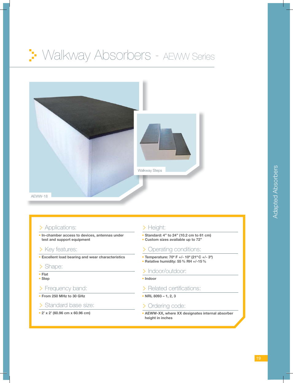 ORBIT FR Walkway Absorbers - AEWW Series User Manual | 2 pages