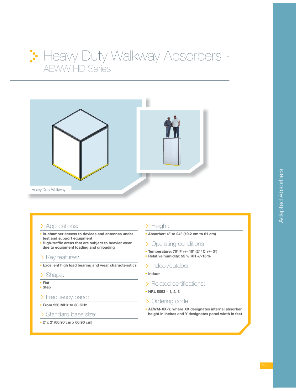 ORBIT FR Heavy Duty Walkway Absorbers - AEWW HD Series User Manual | 2 pages