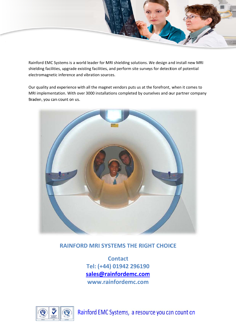 Ainford, Ht choic m | ORBIT FR Shielding for MRI rooms User Manual | Page 5 / 5