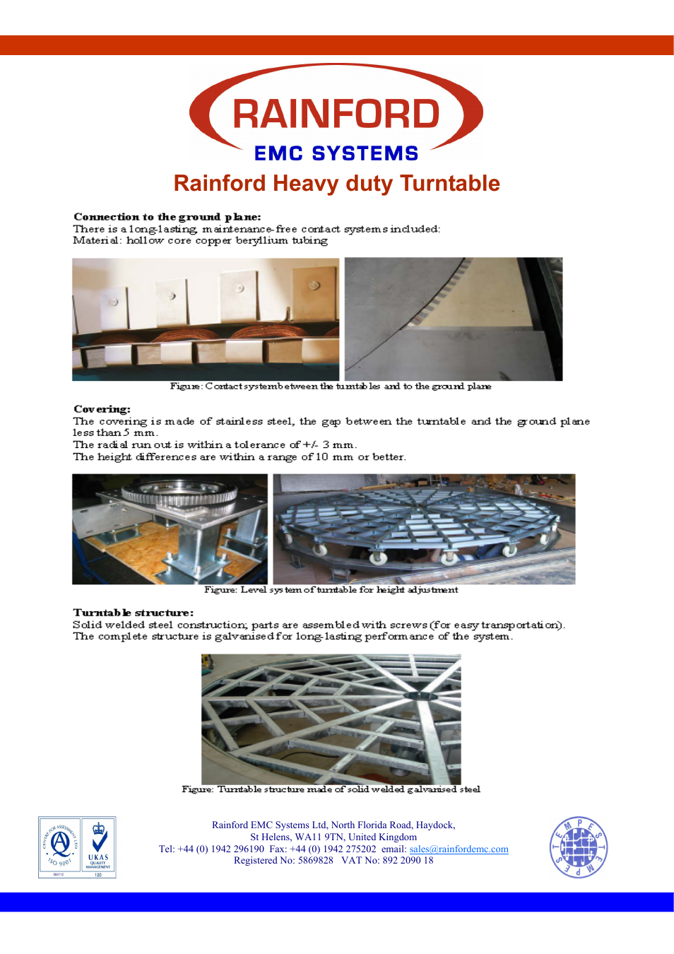 Rainford heavy duty turntable | ORBIT FR Chamber Accessories User Manual | Page 11 / 11