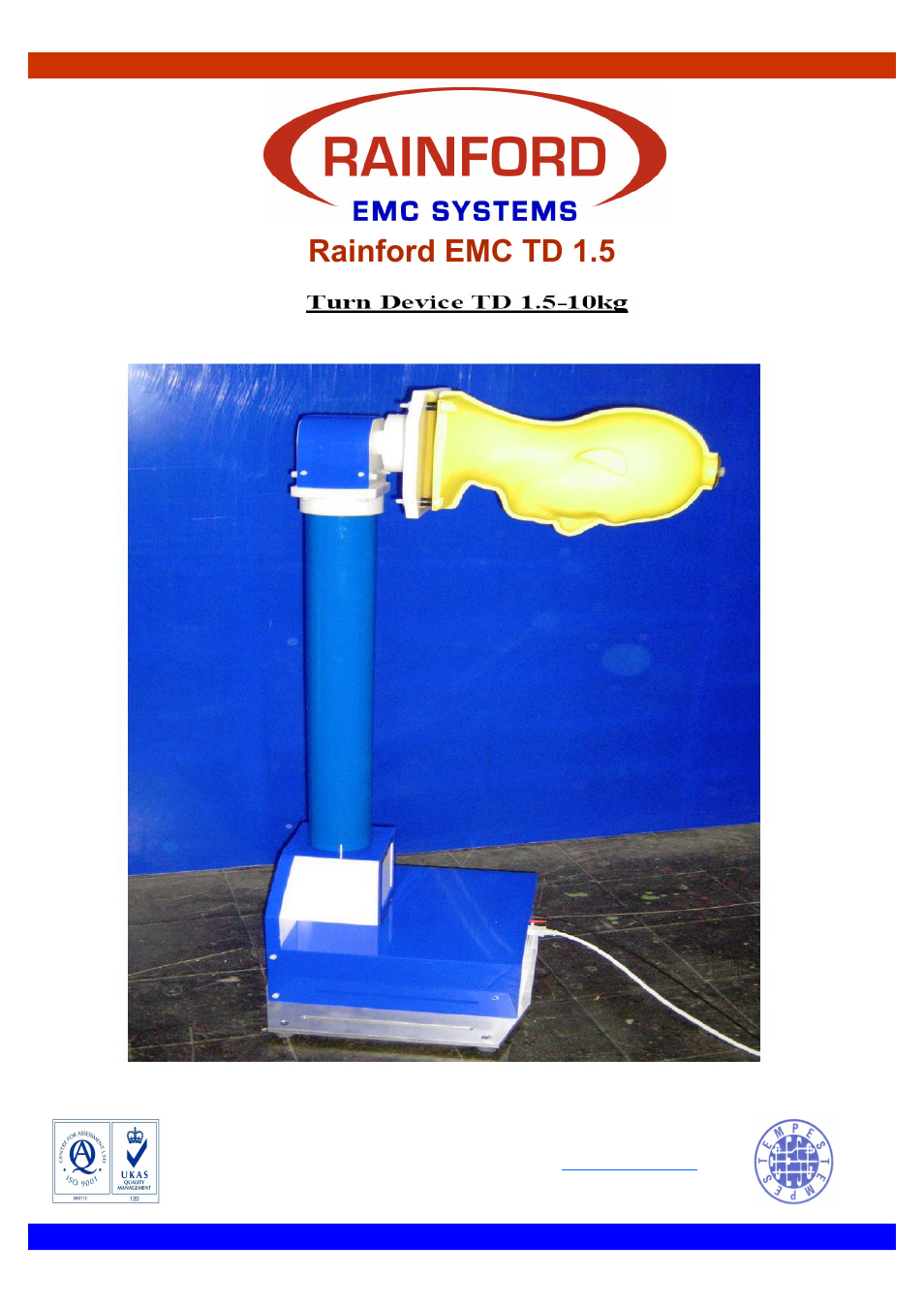 Rainford emc td 1.5 | ORBIT FR Chamber Accessories User Manual | Page 7 / 11