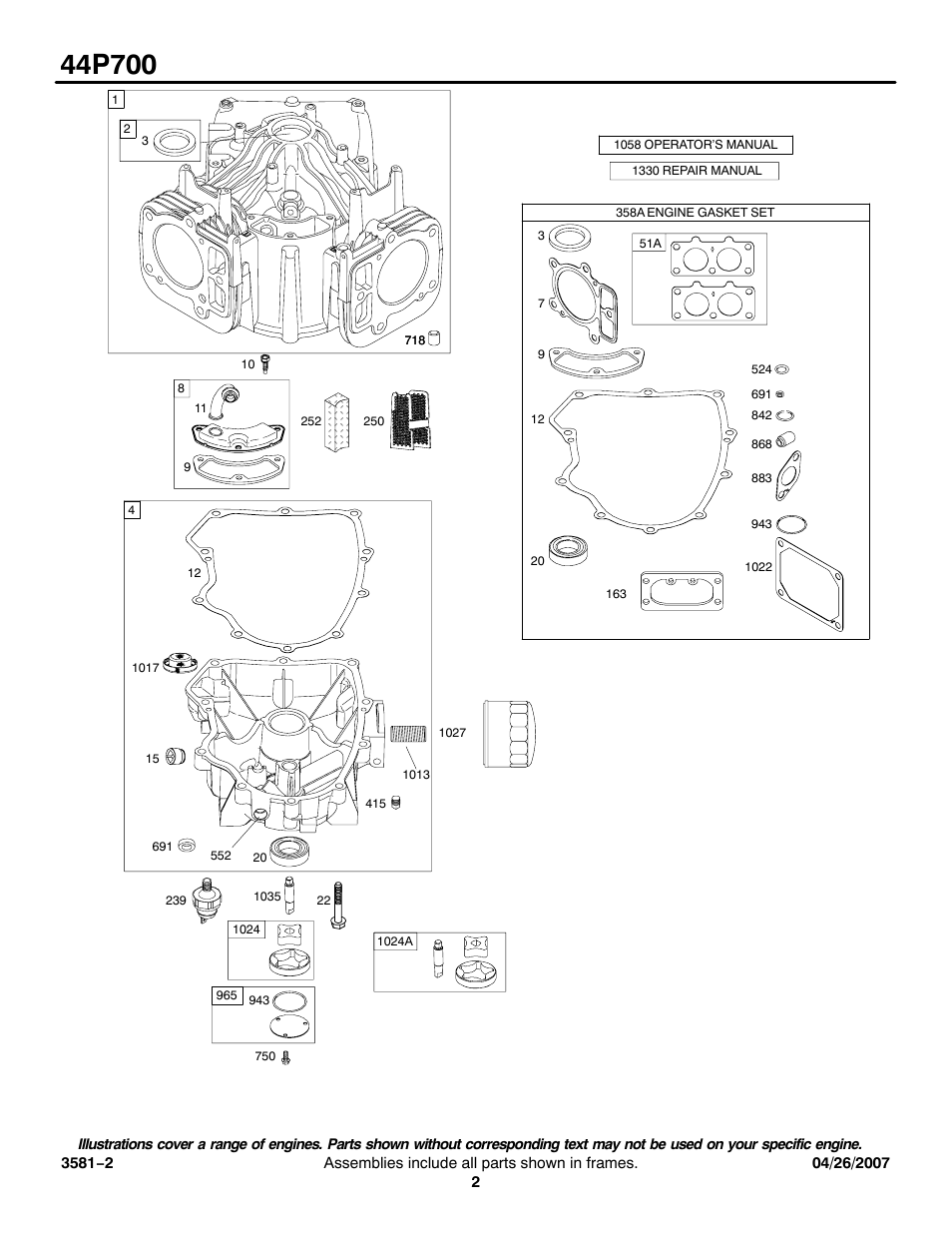 Briggs & Stratton 44P700 User Manual | Page 2 / 12