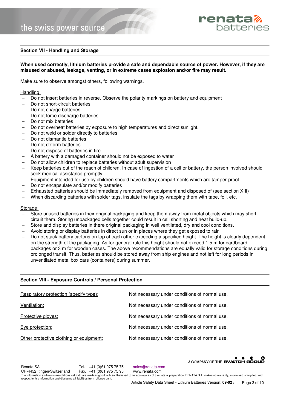 R&D Batteries Lithium CR Batteries User Manual | Page 3 / 10