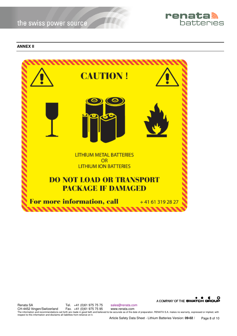 R&D Batteries Lithium CR Batteries User Manual | Page 8 / 10
