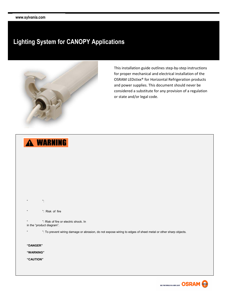 OSRAM SYLVANIA LEDstixx User Manual | 7 pages